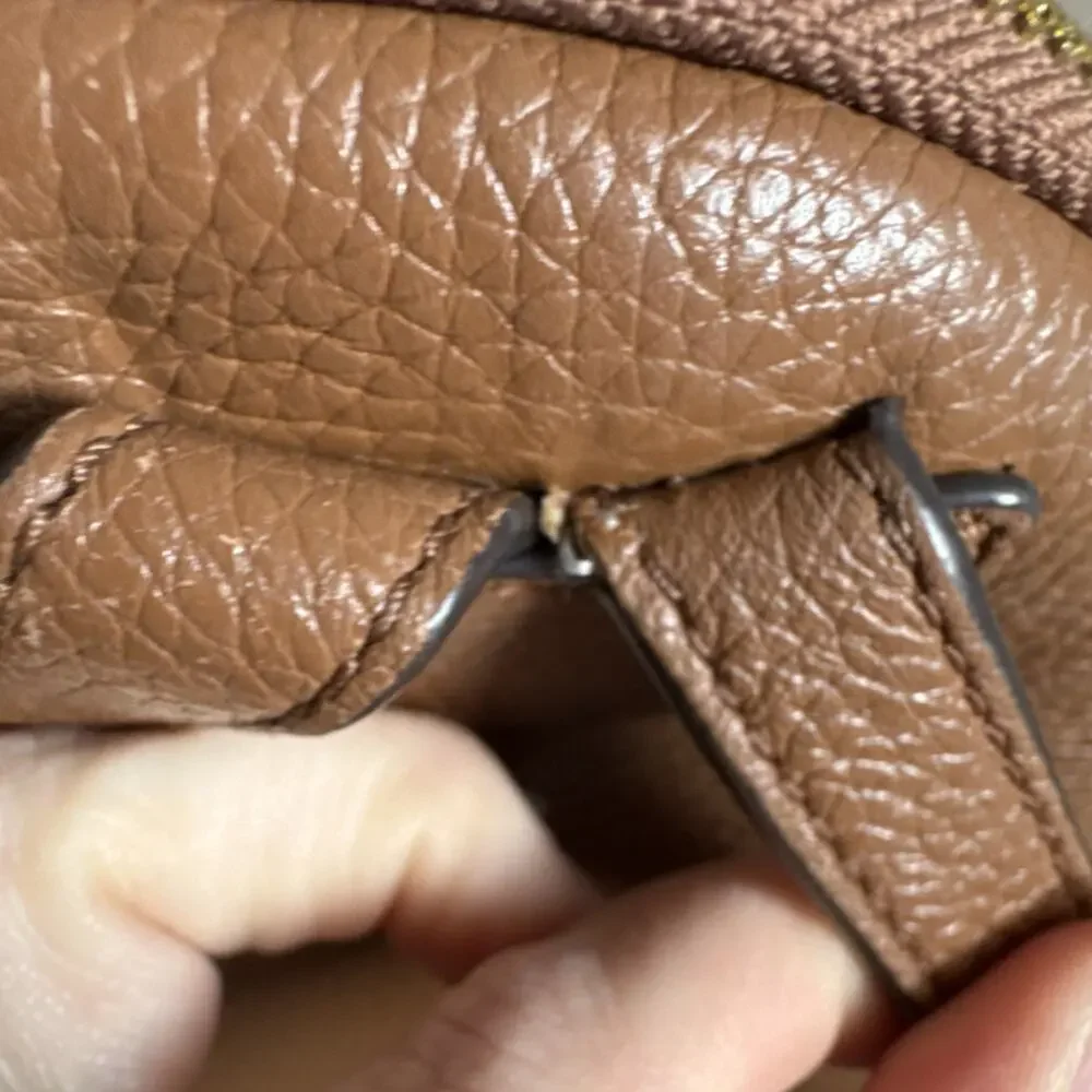 Michael Kors Brown Pebbled Leather Backpack Gold Hardware Zipper‎ Inner Pockets
